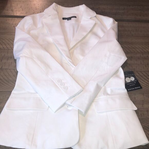 BP Crisp look 👀 Stretch spandex cotton jacket Pockets Bright White Xtra buttons - Picture 7 of 17